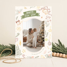 Handgezeichnete Kritzel-Doodle-Familienfoto Weihna