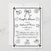 Handgezeichnete Kritzeldusche Einladung (Vorderseite)