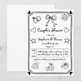 Handgezeichnete Kritzeldusche Einladung