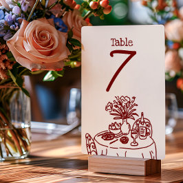 Handgezeichnete Kritzeleien/Gekritzel Hochzeit Tischnummer