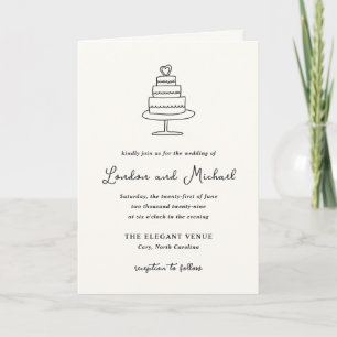 Handgezeichnete Kritzeleien Moderne Hochzeit Einladung