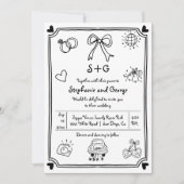 Handgezeichnete kritzelige Heirat Einladung (Vorderseite)