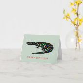 Handgezeichnete KROKODILE - Natur - wild lebende T Karte (Gelbe Blume)