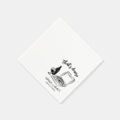 Handgezeichnete Küche Amore Pizza Probe Abendessen Serviette (Ecke)