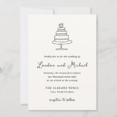 Handgezeichnete Kuchen Doodle Moderne Hochzeit Einladung (Vorderseite)