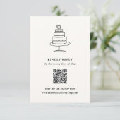 Handgezeichnete Kuchen Doodle Moderne Hochzeit RSVP Karte (Stehend Vorderseite)