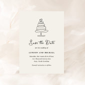 Handgezeichnete Kuchen Doodle Moderne Hochzeit Save The Date
