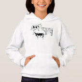 Handgezeichnete Kühe Bauer Doodles Schwarz/Weiß Hoodie (Vorderseite)