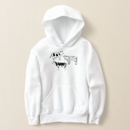Handgezeichnete Kühe Bauer Doodles Schwarz/Weiß Hoodie