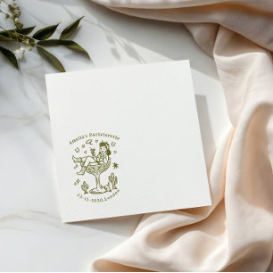 Handgezeichnete Kuhgirl Glas Hochzeitsservietten. Serviette