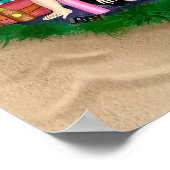 Handgezeichnete Kunst | Entspannen von Frauen am S Poster (Ecke)