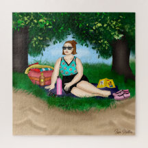 Handgezeichnete Kunst | Entspannen von Frauen am S