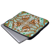 Handgezeichnete Kunst Owl Mandala Laptopschutzhülle (Vorne Knopf)