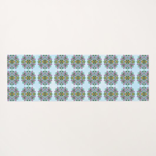 Handgezeichnete Kunstschmetterling Mandala Lila fa Yogamatte (Rückseite (Horizontal))