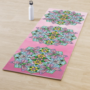 Handgezeichnete Kunstschmetterling Mandala Lila fa Yogamatte