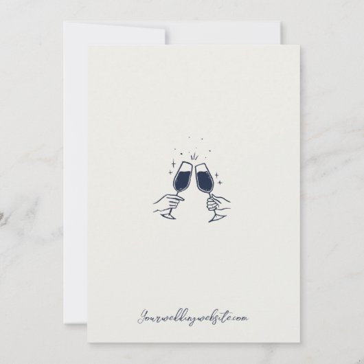 Handgezeichnete Kurven Whimsical Wedding Einladung (Rückseite)