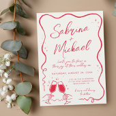 Handgezeichnete Kurvy Whimsical Wedding Einladung