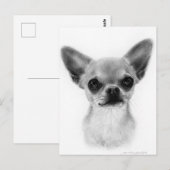 Handgezeichnete Kurz haarige Chihuahua - Gentle Ex Postkarte (Vorne/Hinten)