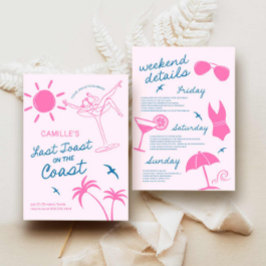 Handgezeichnete Küste Bachelorette Wochenende Einladung