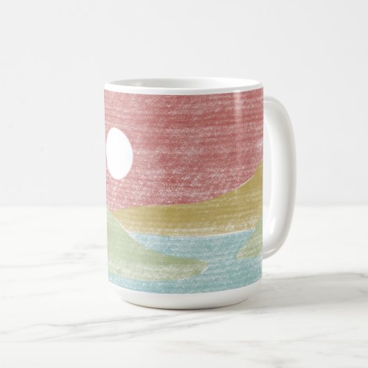 Handgezeichnete Landschaftslandschaft Tasse (VorderseiteRechts)