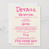 Handgezeichnete, lebhafte, rosa Retro Doppelseitig Einladung (Rückseite)