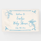 Handgezeichnete Lemon Babydusche Begrüßung Banner (Horizontal)