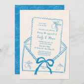 Handgezeichnete Lemon-Mittelmeer-Partnerin Einladung (Vorne/Hinten)