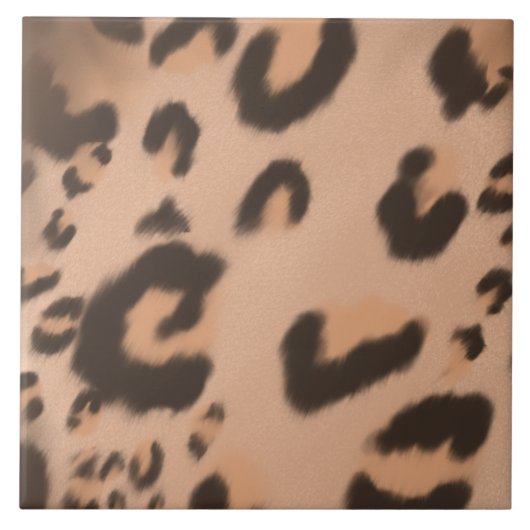 Handgezeichnete Leoparddrucke Fliese (Vorderseite)