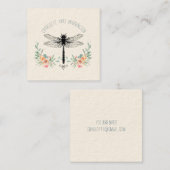 Handgezeichnete Libelle Quadratische Visitenkarte (Vorne/Hinten)