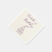 Handgezeichnete Lila Champagner-Turm Geburtstagspa Serviette (Ecke)