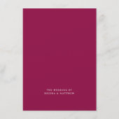 Handgezeichnete Lila Monogramm-Wappen-Hochzeit Menükarte (Rückseite)