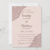 Handgezeichnete Lila pink creme elegante Blumen Ho Einladung (Vorderseite)