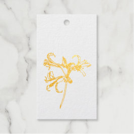 Handgezeichnete Linie blühende Lilienblüte Blume. Geschenkanhänger