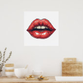 Handgezeichnete Lippen Poster (Küche)