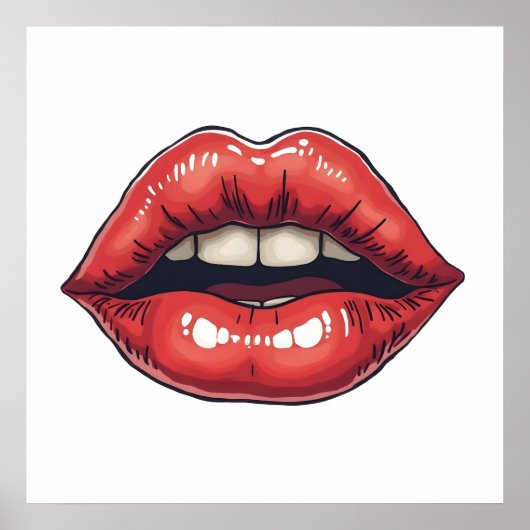 Handgezeichnete Lippen Poster (Vorne)