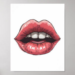 Handgezeichnete Lippen Poster