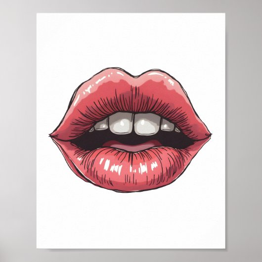 Handgezeichnete Lippen Poster (Vorne)
