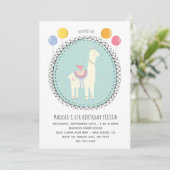 Handgezeichnete Llama Birthday Party Einladung (Stehend Vorderseite)