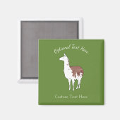 Handgezeichnete Llama U-Pick Hintergrundfarbe Magnet (Vorderseite/Rückseite)