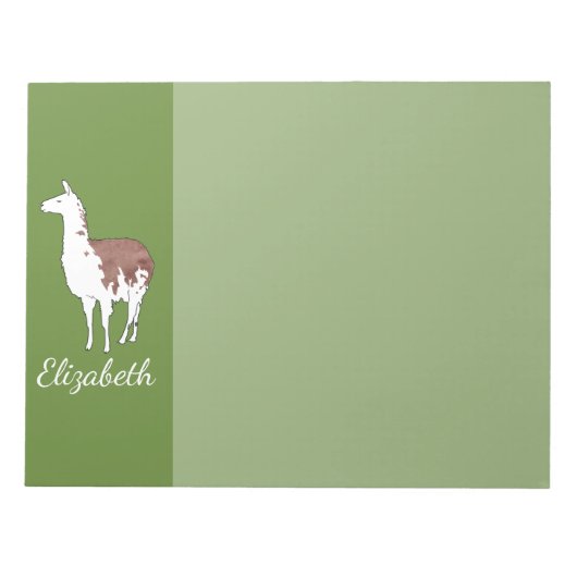 Handgezeichnete Llama U-Pick Hintergrundfarbe Notizblock (Vorderseite)