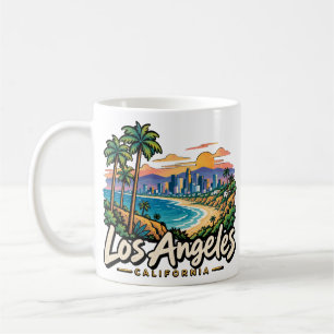 Handgezeichnete Los Angeles Kalifornien Reise Kuns Kaffeetasse