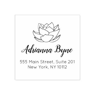 Handgezeichnete Lotus-Blume Gummistempel