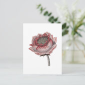 Handgezeichnete Lotus-Illustration Postkarte (Stehend Vorderseite)