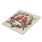 Handgezeichnete Lovebirds Decorative Keramik Tile Fliese (Seite)