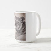 Handgezeichnete Löwinnen-Kunst Kaffeetasse (VorderseiteRechts)