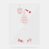 Handgezeichnete Maroon Illustrations Doodles Hochz Acrylschild (Vorderseite)