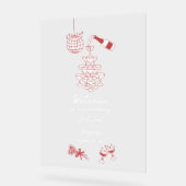 Handgezeichnete Maroon Illustrations Doodles Hochz Acrylschild (Winkel)