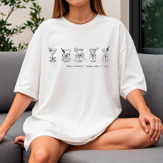Handgezeichnete Martini Bachelorette-Abdeckung ode T-Shirt