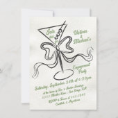 Handgezeichnete Martini Bow Funky Engagement Party Einladung (Vorderseite)