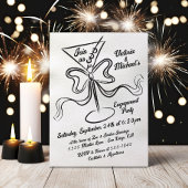 Handgezeichnete Martini Bow Funky Engagement Party Einladung